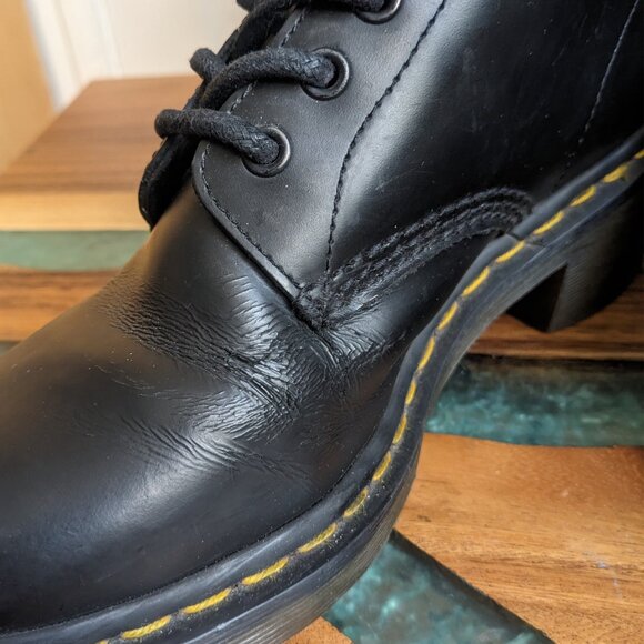 Dr. Martens Black Combat Boots Fractured knee cap.  Will not be wearing - Picture 6 of 6